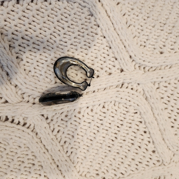Glass (Acrylic) COACH Hoop Earrings - Picture 2 of 2
